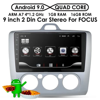 Android 9.0 Automobilio Radijo Grotuvas, Navigacija, GPS Ford Focus Exi MT 2 3 Mk2/Mk3 2004 M. 2008 M. 2011 m. 2 Din Jutiklinis Ekranas Vaizdo įrašą Daugiaformačiu