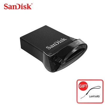 SanDisk USB 3.1 Flash Drive Ultra Fit 32GB Pendrive 64GB Flash Atminties kortelė 128 GB 256 GB 130 MB/s 16GB Mini U Disko PC/Notebook