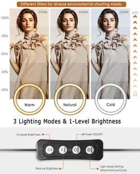 6 Colių LED Selfie Žiedas Šviesos 