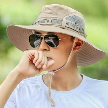 Vasaros Žvejybos Hat Vyras Moteris Platus Kvėpuojantis Akių Žvejybos Bžūp Paplūdimys Skrybėlės nuo Saulės Vyrų Lauke UV Apsauga Atspalvį Skrybėlę