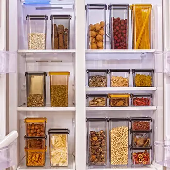 Virtuvės Saugojimo Dėžutės Maisto Organizatorius Konteineris Šaldytuvas Daržovių Makaronai, Įvairūs Grūdai Skaidraus Plastiko Sandarų Indelį