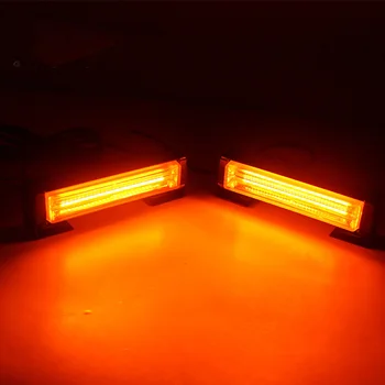 2X Automobilių COB LED Strobe Šviesos Sunkvežimių Gintaro Avarinis Mirksi Šviesos Priekaba Įspėjimas, Grotelės, Lempos, Eksterjero Darbo Žibintas DRL Universalūs