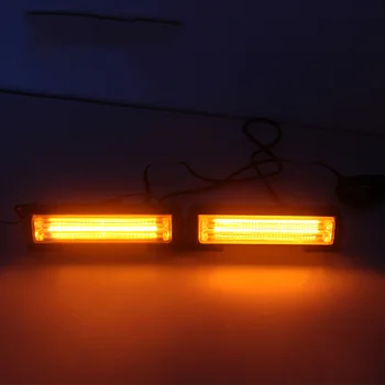 2X Automobilių COB LED Strobe Šviesos Sunkvežimių Gintaro Avarinis Mirksi Šviesos Priekaba Įspėjimas, Grotelės, Lempos, Eksterjero Darbo Žibintas DRL Universalūs
