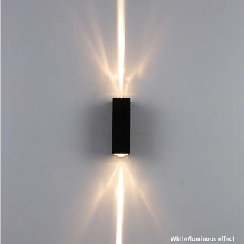 LED Aliuminio Sienų apšvietimo Lauko Kiemas Vandeniui 6W Dvivietis Vadovas Išorinės Sienos Lempa Koridoriaus Sodo Apdailos Vonios kambarys