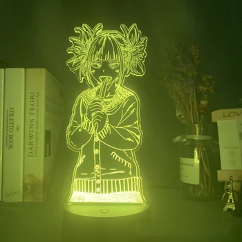 Anime Mano Herojus akademinės bendruomenės Shoto Todoroki reverso Dizaino Led Nakties Šviesos Lempos Vaikams, Vaikų Berniukų Miegamasis Dekoro Akrilo Stalo Lempa Dovana