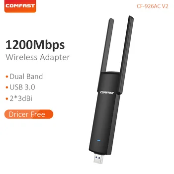 COMFAST Usb Wifi Adapteris 1200mbps 2.4 Ghz + 5.8 Ghz, Dual Band, wi-fi dongle 