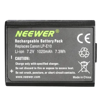 Neewer Vertikalus Baterijos Rankena ir 2-Pack 1020mAh LP-E10 Li-ion Bateriją Komplektas Canon EOS 1100D/1200D/1300D/Rebel T3