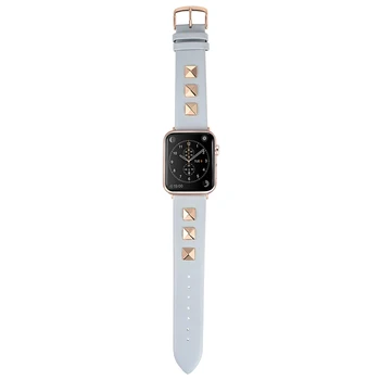 Prabanga Kniedės Stiliaus Watchband Apple Žiūrėti 5/4 Juosta Series 5 4 3 2 1 Apyrankę Vyrų/Moterų Dirželis 40mm 44mm 38mm 42mm Karvės Oda