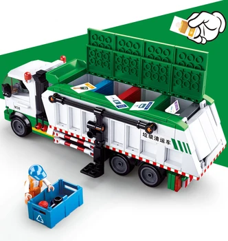 Miesto šiukšlių, statybinių blokų klasifikacija sunkvežimių korteles Sanitarijos sunkvežimių Plytų švietimo Žaislai Vaikams Dovanos
