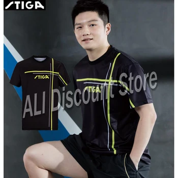 2019 naują atvykimo Stiga Stalo teniso drabužius, sportinę aprangą quick dry trumpas rankovėmis vyrų teniso Marškinėliai Badmintono Sporto Megztiniai