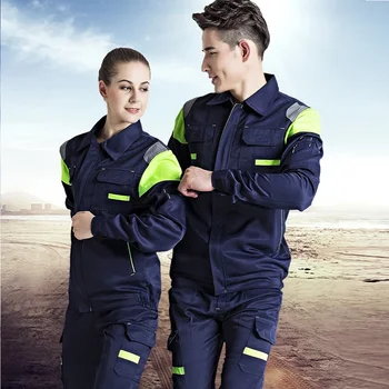 Darbo kostiumai, darbo drabužiai drabužiai vyrams, moterų ilgas rankovėmis darbininkų darbo uniforma automobilių dirbtuvėse Atspindintis mechaninė darbo kombinezonai