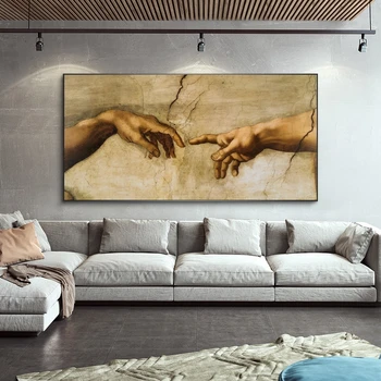 Adomo Michelangelo Garsaus Meno Drobė Paveikslų Ant Sienos Menas, Plakatų Ir grafikos Rankų į rankas Meno Nuotraukas