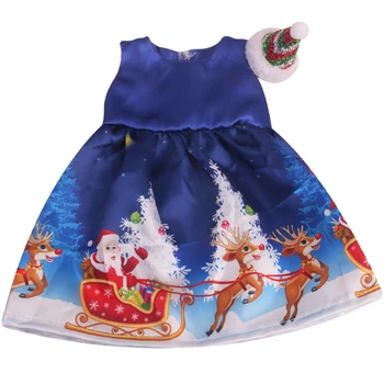18 colių Mergaičių lėlės drabužiai Kalėdų snaigės suknelė + hat Amerikos naujagimio kombinezonas žaislai tinkami 43 cm baby doll c822