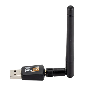 Mini Tinklo plokštė 2.4 GHz, 5 ghz 600Mbps WiFi Antenos Dual Band Wireless USB WiFi Tinklo Adapteris Imtuvas su Antena 802.11