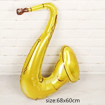 50pcs 68*60cm animacinių filmų Gitara Balionas Saksofonas Oro globos gimtadienio muzikos Koncertas šalis dekoro Muzikos Instrumentai balionas