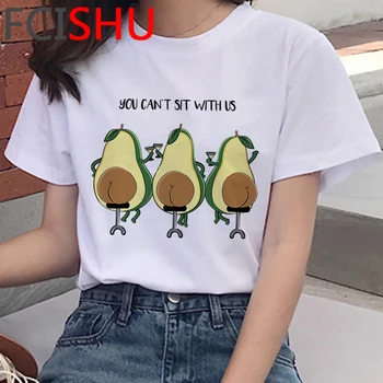 Kawaii Avokado Veganų Juokingas Animacinių filmų Marškinėliai Moterims Mielas Anime Harajuku T-shirt Streetwear Grafinis Marškinėlius Ullzang Viršuje Tees Moteris