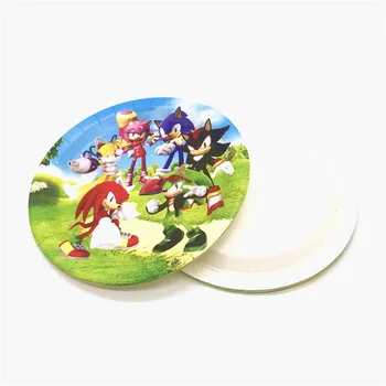 Animacinių filmų Sonic the Hedgehog Gimtadienio Dekoracijas Popieriaus Plokštė Taurės PopcornBox Apdailos Anniversaire Šalis, Prekes Vaikams
