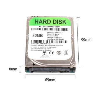 Nešiojamų 80GB 120GB 160GB 250GB 320GB 500GB Vidinis SSD 2,5 colio SATA III 5900-720 RPM Kietąjį Diską, PC Nešiojamas Kompiuteris