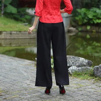Tradicinės Kinų Stiliaus Kelnės Pantalon Chinois Laisvalaikio Medvilnės Skalbiniai, Kung Fu, Jogos Kelnės Kelnės Elastinės Juostos Pločio Kojų Kelnės