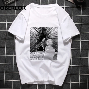 Vyrų Drabužiai 2020 Junji Ito manga Spausdinimo Žmogaus T-shirt Harajuku Trumpas Rankovės Streetwear Estetinės Drabužius Camisetas Hombre