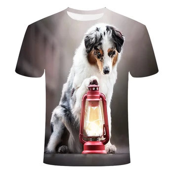 2020 naujas 3D gyvūnų juokinga 3D šuo, T-marškinėliai, vyriški vasaros 3D spausdinimo 3DT marškinėliai