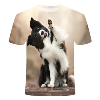 2020 naujas 3D gyvūnų juokinga 3D šuo, T-marškinėliai, vyriški vasaros 3D spausdinimo 3DT marškinėliai