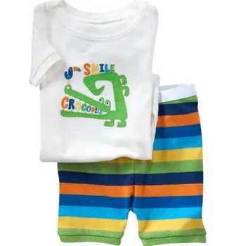 Vaikų berniukų drabužiai rinkiniai medvilnės trumpas rankovėmis vasarą cartoon vėžlio kūdikių drabužiai naujųjų metų mergaičių naktiniai marškiniai, pižamos kostiumai