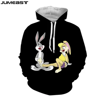 Jumeast Prekės ženklo Vyrai/Moterys 3D Atspausdintas Palaidinukė Animacinių filmų Anime Bugs Bunny ilgomis Rankovėmis Mados Bžūp Bliuzono Sportas Megztinis Hoodies