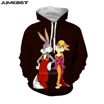 Jumeast Prekės ženklo Vyrai/Moterys 3D Atspausdintas Palaidinukė Animacinių filmų Anime Bugs Bunny ilgomis Rankovėmis Mados Bžūp Bliuzono Sportas Megztinis Hoodies