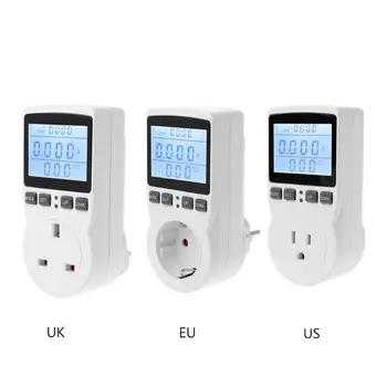 Skaitmeninis Galios Matuoklis Lizdas ES/JAV/UK Plug Energijos Skaitiklis Srovė Vatų Elektros Sąnaudų Matavimo Stebėti Power Analyzer Ele