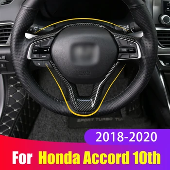 ABS Automobilių stiliaus Vairas Apdaila Apima Blizgančiais Lipdukas interjero formavimo Honda Accord X 10 m. 2018 m. 2019 m. 2020 Priedai