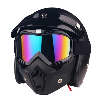 Retro motociklų Profesionalus šalmas atidaryti veido šalmas, Akiniai Kaukė Vintave kaukė cross šalmas, akiniai Moto Capacete Kasko Casque