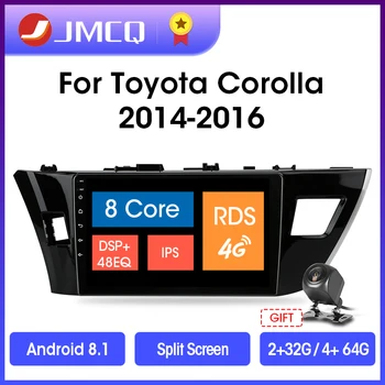JMCQ Android 10.0 Automobilio Radijo Toyota Corolla Ralink-2016 M. Multimedia Vaizdo Grotuvas, 2 din 4+64G RDS Navigacijos GPS Galvos Vienetas