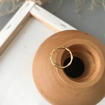 LouLeur 925 sterlingas sidabro, aukso bambuko burl atidaryti žiedai slim laukinių elegantiškas restorano žiedai moterims bauda papuošalai žavesio dovana