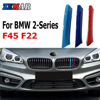 ZEMAR 3pcs ABS BMW F22 F45 F23 F46 Serijos 2 Automobilių Lenktynių Grotelės, Juostelės Apdaila Įrašą M Galia Vykdymo Priedai-2019 2020 m.