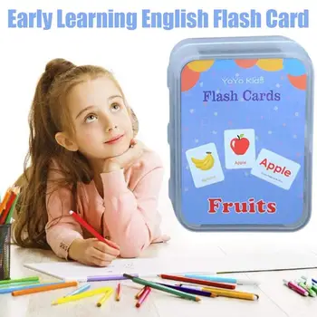 Montessori Mandarinų simbolių Mokymosi ABC Numerių Vaisių Gyvūnų anglų kalbos Žodžiai knygelė korteles, vaikų, kūdikių, Vaikų Dovanų