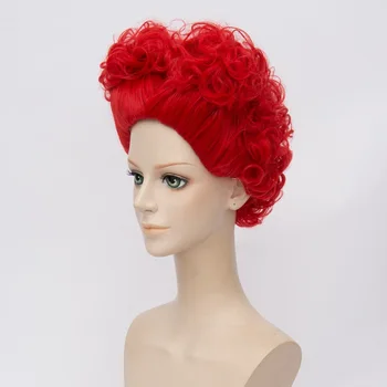 Alisa Stebuklų šalyje Red Queen ' Cosplay Perukas Širdžių Karalienė Raudona Karščiui Atsparių Sintetinių Plaukų Kostiumai, Perukai + Perukas Bžūp
