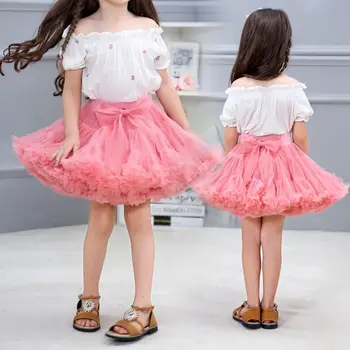 Merginos tutu sijonas papildomų purus pettiskirt princesė minkštas tiulis vaikai mergina šalies šokių sijonai 1-10 Metų kūdikis