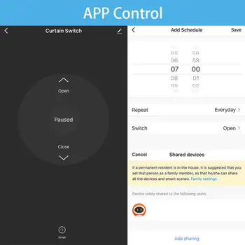 Tuya Smart Gyvenimo Uždangą, Jungikliu, Nuotolinio Valdymo Žaliuzės Variklio Roller Užrakto RF+WIFI App 
