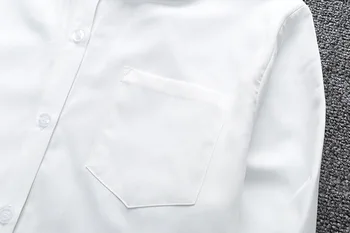 Unisex Moterų, Vyrų, Baltos Palaidinės, Marškinėliai JK mokyklinę Uniformą ilgomis rankovėmis Plius dydis Viršuje XS-XXXXXL