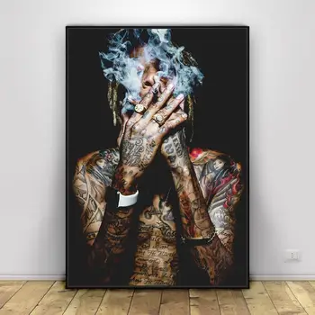 Wiz Khalifa Rap Muzika Hip-Hop Meno Audinio Plakato spauda Sienos Nuotraukas Kambarį Dekoras drobė plakatai, tapyba ir grafika