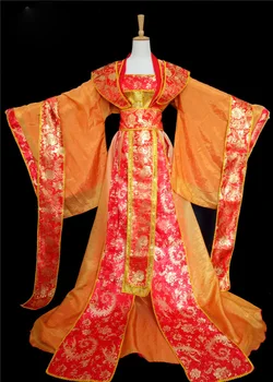 6 Dizaino Super Prabangaus Satino Audiniai Cosplay Kostiumų Hanfu Vyras Moteris Emperer Imperatorienė Ilgas, Uodega Dramos Hanfu Cos Wu Zetian