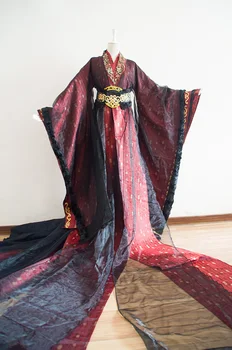 6 Dizaino Super Prabangaus Satino Audiniai Cosplay Kostiumų Hanfu Vyras Moteris Emperer Imperatorienė Ilgas, Uodega Dramos Hanfu Cos Wu Zetian