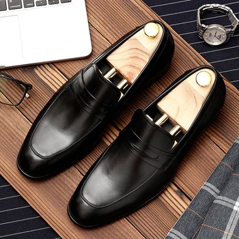 Vyrai oficialų batai natūralios odos oksfordo bateliai vyrams juoda 2019 suknelė, bateliai, vestuviniai bateliai slipon odos brogues