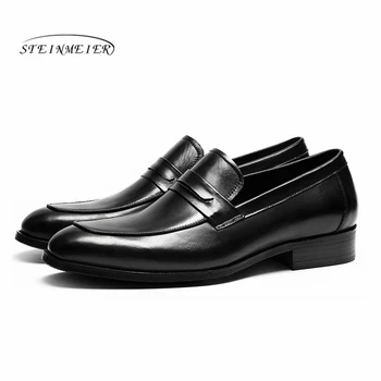 Vyrai oficialų batai natūralios odos oksfordo bateliai vyrams juoda 2019 suknelė, bateliai, vestuviniai bateliai slipon odos brogues