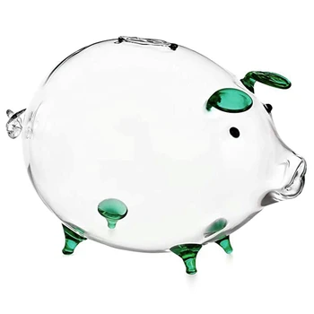 2021 Naujų Kiaulių Piggy Bank Pinigų Dėžės Monetos Taupymo Dėžutė Mielas Skaidraus Stiklo Suvenyrų Gimimo
