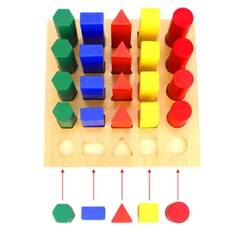 Montessori Medžiagų, Geometrinės Formos Kopėčių Montessori Jutimo Valdybos Mokymosi Švietimo Ikimokyklinio Mokymosi Žaislai Vaikams L466F