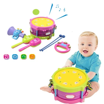 SENRHY Švietimo Vaikai Žaislų Rinkinys Kūdikių Roll Būgnų Muzikos Instrumentų Rinkinys Vaikams Dovanų Tamburinas Handbell Muzikos Būgnai Kūdikių