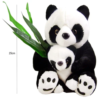 25/30cm Aukštos Kokybės Pliušas Panda Žaislai Įdaryti Sėdi Motina ir Kūdikių Panda Lėlės Minkštos Pagalvės Vaikams, Žaislai