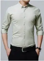 Pavasario 2018 naujas vyrų medvilnės ir lino marškinėliai madingi ilgomis rankovėmis slim gryna spalva lininius marškinius DY-246